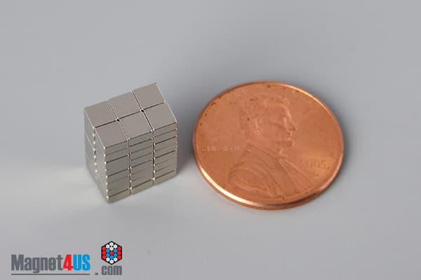 1/8" x 1/8" x 1/16" N40 Neodymium Block Magnet - photo 5