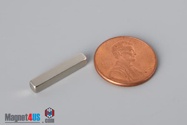 1/8" x 1/8" x 3/4" N45 Neodymium Block Magnet - photo 1