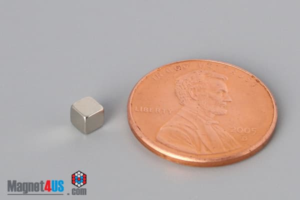 1/8" x 1/8" x 1/8" N52 Neodymium Block Magnet