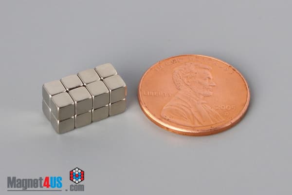 1/8" x 1/8" x 1/8" N52 Neodymium Block Magnet - photo 5
