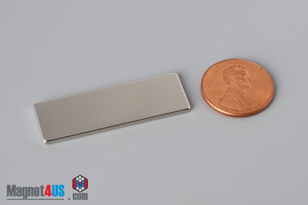 1 1/2" x 1/2" x 1/16" N40 Neodymium Block Magnet - photo 1