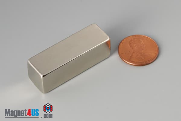 1 1/2" x 1/2" x 1/2" N45 Neodymium Block Magnet - photo 1