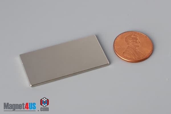 1 1/2" x 3/4" x 1/16" N45 Neodymium Block Magnet