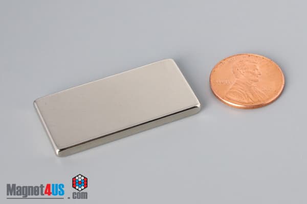1 1/2" x 3/4" x 1/8" N45 Neodymium Block Magnet - photo 1