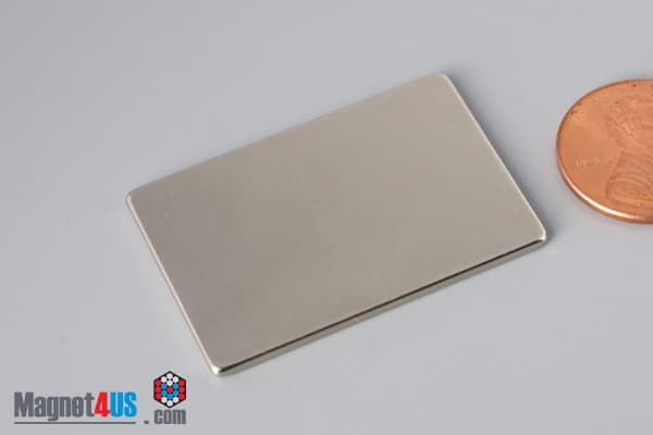 1 1/2" x 1" x 1/16" N45 Neodymium Block Magnet - photo 3