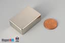 1 1/2" x 1" x 1/2" N45 Neodymium Block Magnet - photo 1