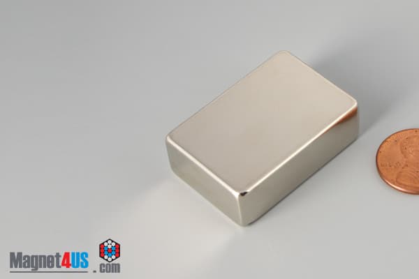 1 1/2" x 1" x 1/2" N45 Neodymium Block Magnet - photo 3