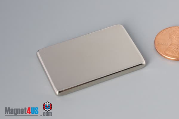 1 1/2" x 1" x 1/8" N45 Neodymium Block Magnet - photo 3