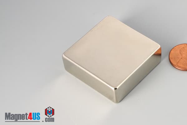 1 1/2" x 1 1/2" x 1/2" N40 Neodymium Block Magnet - photo 3