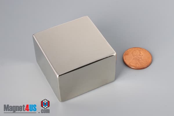 1 1/2" x 1 1/2" x 1" N45 Neodymium Block Magnet