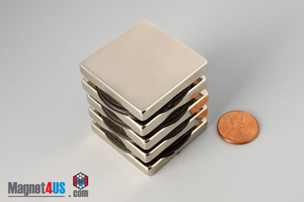1 1/2" x 1 1/2" x 1/4" N40 Neodymium Block Magnet - photo 5