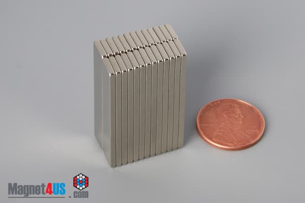 1 1/2" x 1/4" x 1/16" N40 Neodymium Block Magnet - photo 5