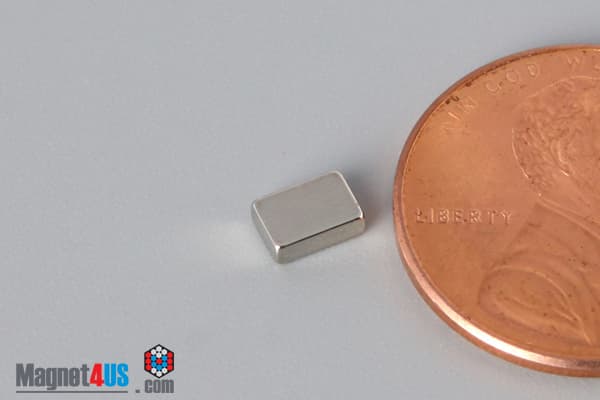 3/16" x 1/8" x 1/16" N45 Neodymium Block Magnet - photo 3