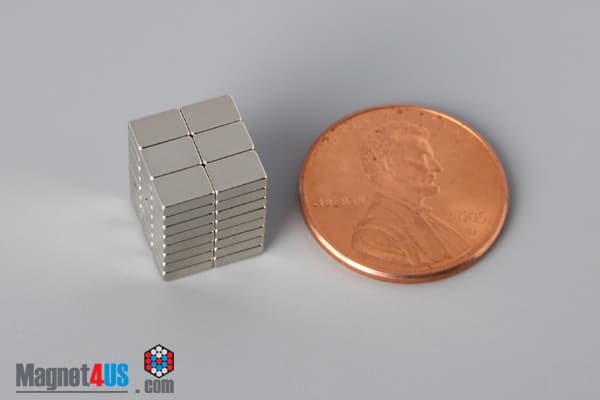 3/16" x 1/8" x 1/16" N45 Neodymium Block Magnet - photo 5