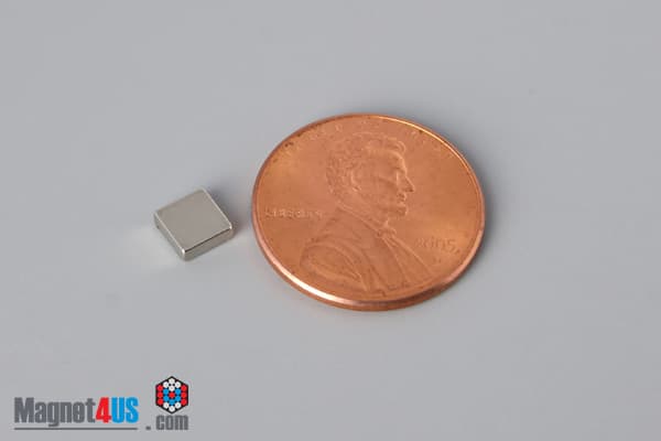 3/16" x 3/16" x 1/16" N40 Neodymium Block Magnet