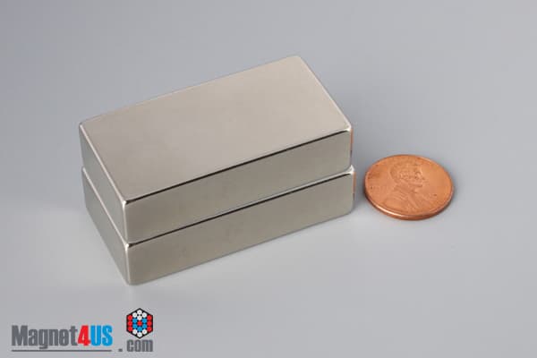 2" x 1" x 1/2" N52 Neodymium Block Magnet - photo 5