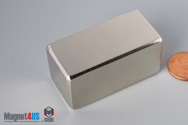 2" x 1" x 1" N40 Neodymium Block Magnet - photo 3