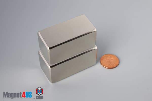 2" x 1" x 1" N40 Neodymium Block Magnet - photo 5
