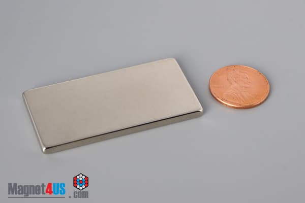 2" x 1" x 1/8" N52 Neodymium Block Magnet