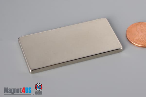 2" x 1" x 1/8" N40 Neodymium Block Magnet - photo 3