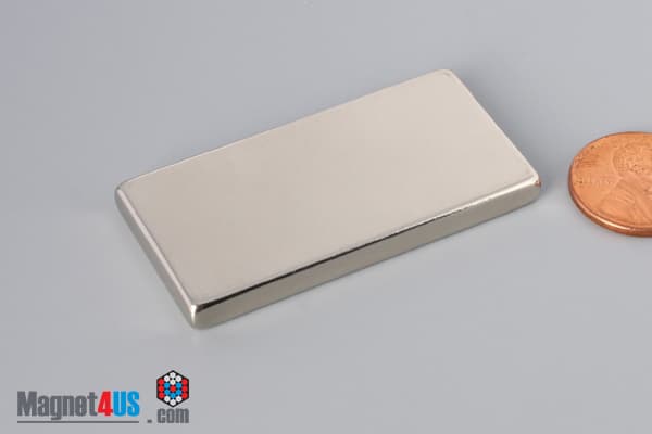 2" x 1" x 3/16" N45 Neodymium Block Magnet - photo 3