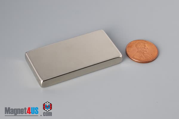 2" x 1" x 1/4" N52 Neodymium Block Magnet - photo 1