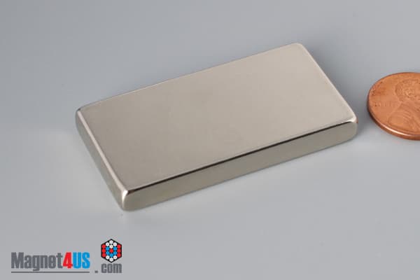2" x 1" x 1/4" N52 Neodymium Block Magnet - photo 3