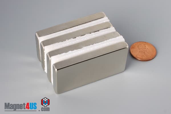 2" x 1" x 1/4" N52 Neodymium Block Magnet - photo 5
