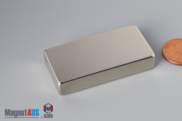 2" x 1" x 3/8" N52 Neodymium Block Magnet - photo 3
