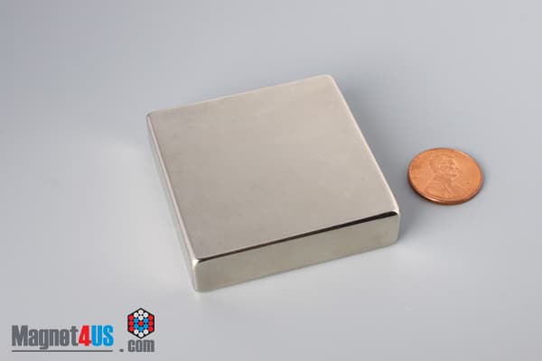 2" x 2" x 1/2" N52 Neodymium Block Magnet - photo 1