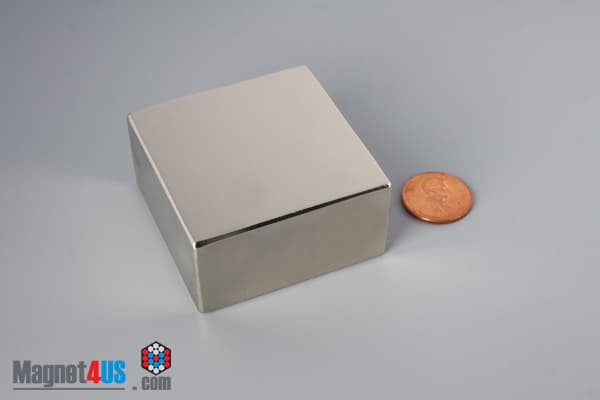 2" x 2" x 1" N52 Neodymium Block Magnet