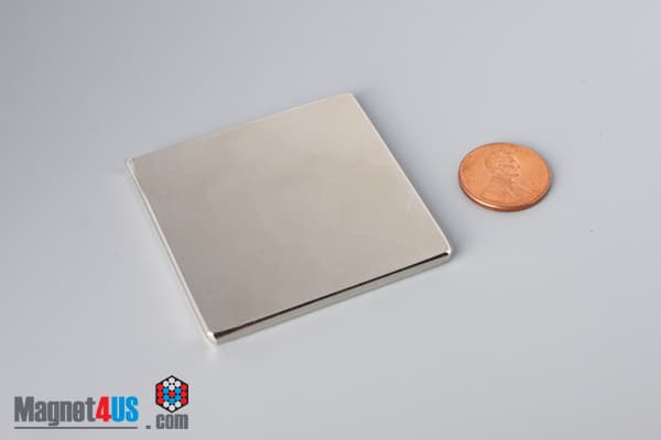 2" x 2" x 1/8" N45 Neodymium Block Magnet - photo 1