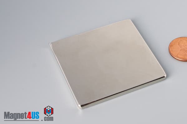 2" x 2" x 1/8" N45 Neodymium Block Magnet - photo 3