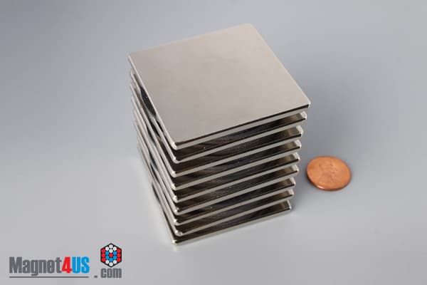 2" x 2" x 1/8" N45 Neodymium Block Magnet - photo 5