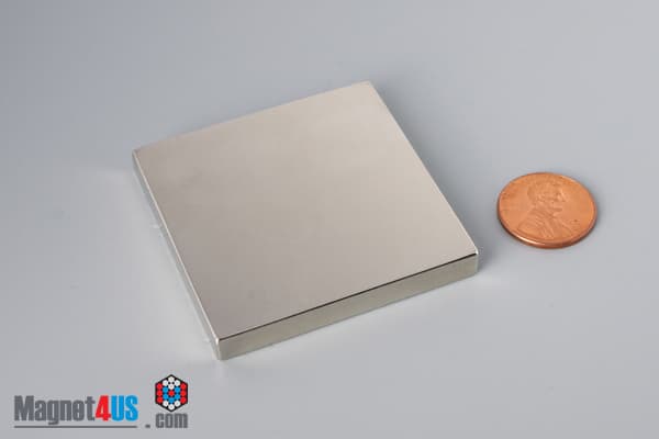 2" x 2" x 1/4" N40 Neodymium Block Magnet - photo 1