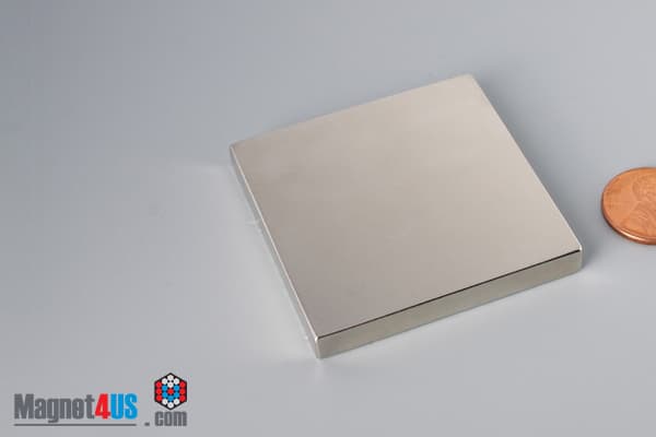2" x 2" x 1/4" N40 Neodymium Block Magnet - photo 3