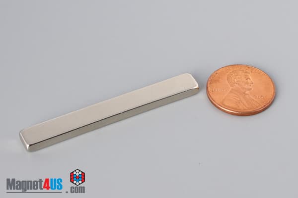 2" x 1/4" x 1/8" N40 Neodymium Block Magnet