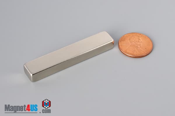 2" x 3/8" x 1/4" N45 Neodymium Block Magnet