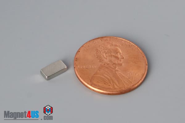 1/4" x 1/8" x 1/16" N52 Neodymium Block Magnet