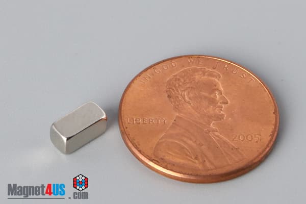 1/4" x 1/8" x 1/8" N45 Neodymium Block Magnet