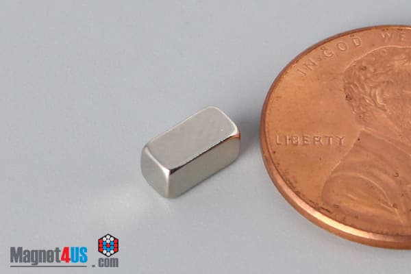 1/4" x 1/8" x 1/8" N45 Neodymium Block Magnet - photo 3