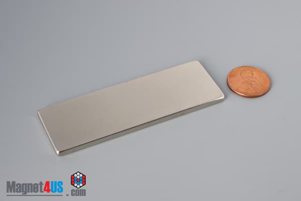 3" x 1" x 1/8" N40 Neodymium Block Magnet