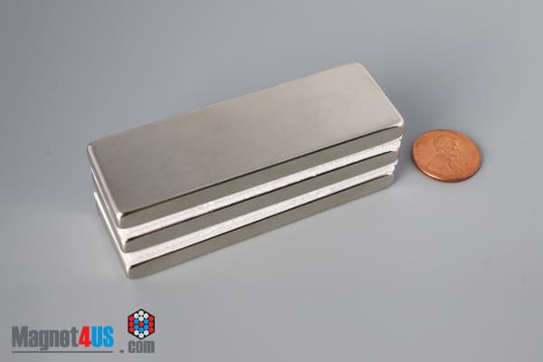 3" x 1" x 1/4" N40 Neodymium Block Magnet - photo 5