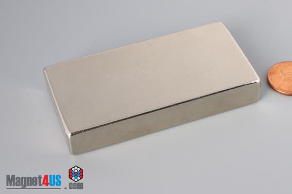 3" x 1 1/2" x 1/2" N45 Neodymium Block Magnet - photo 3