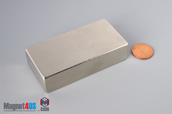 3" x 1 1/2" x 3/4" N52 Neodymium Block Magnet