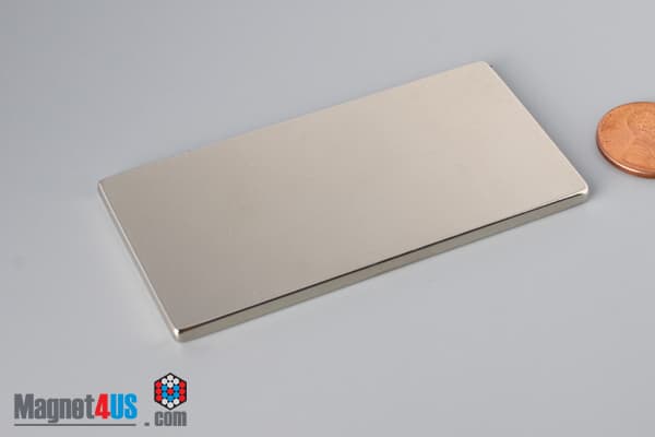 3" x 1 1/2" x 1/8" N45 Neodymium Block Magnet - photo 3