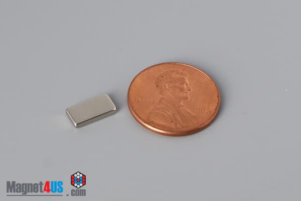 3/8" x 1/4" x 1/16" N45 Neodymium Block Magnet