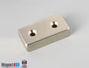 2" x 1" x 1/2" #8 N42 Countersunk Magnet - photo 1