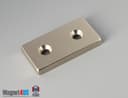 2" x 1" x 1/4" #8 N42 Countersunk Magnet - photo 1