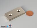 2" x 1" x 1/4" #8 N42 Countersunk Magnet - photo 2